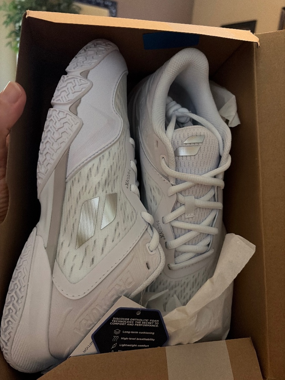 2 pair     NEW Babolat Primura 3 Women’s White Padel Shoes Sz 9.5